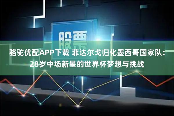 骆驼优配APP下载 菲达尔戈归化墨西哥国家队：28岁中场新星的世界杯梦想与挑战