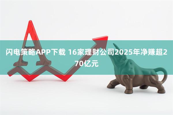 闪电策略APP下载 16家理财公司2025年净赚超270亿元